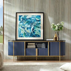 Meuble TV de luxe moderne, centre de divertissement, avec plateau effet marbre