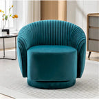 Petit fauteuil tonneau pivotant en velours Milvo
