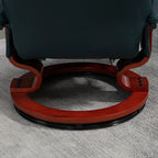 Fauteuil inclinable HomCom en similicuir avec base pivotante manuelle réglable et repose-pieds confortable et relaxant