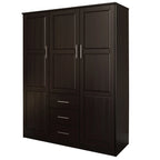 Armoire Palace Imports Cosmo à 3 portes en bois massif à 100 %, avec portes en bois massif ou miroirs