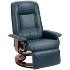 Fauteuil inclinable HomCom en similicuir avec base pivotante manuelle réglable et repose-pieds confortable et relaxant