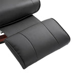Fauteuil inclinable HomCom en similicuir avec base pivotante manuelle réglable et repose-pieds confortable et relaxant