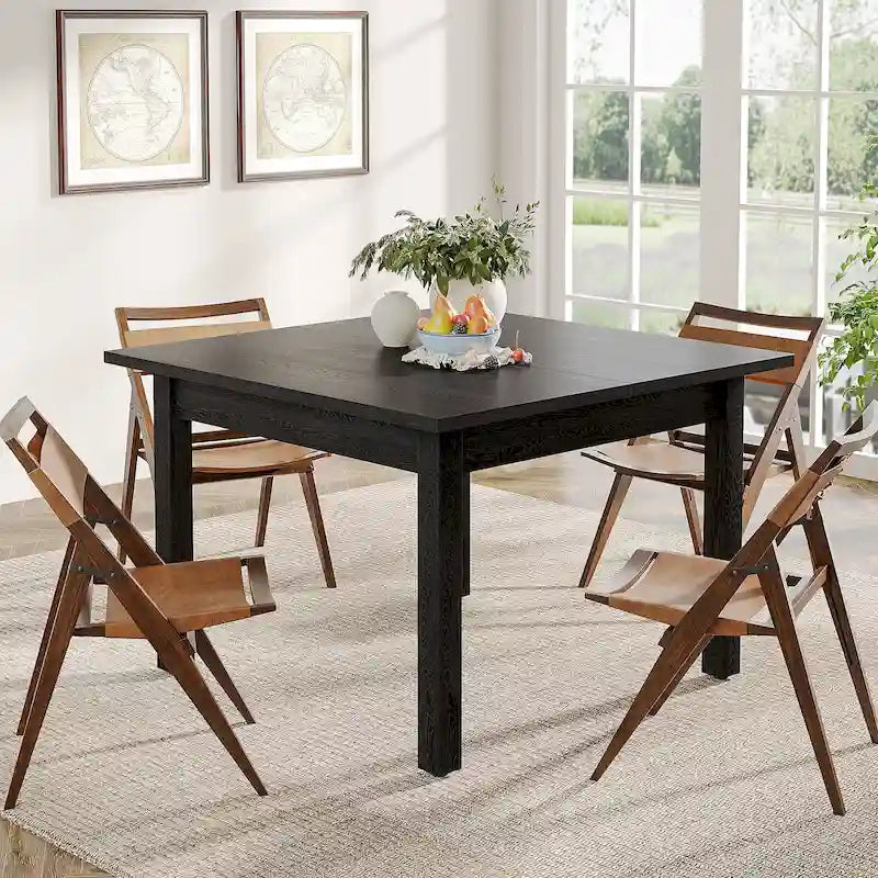 Table de salle à manger carrée de 39,4 pouces pour 2 à 4 personnes avec pieds en bois massif pour salon ou salle à manger
