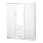 Armoire Palace Imports Cosmo à 3 portes en bois massif à 100 %, avec portes en bois massif ou miroirs