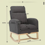 Fauteuil à bascule moderne à dossier haut rembourré de 29,5 po avec pieds en bois massif et repose-pieds réglable