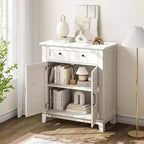 Armoire de rangement rustique 80 cm, avec portes à lattes, 3 niveaux réglables, casier à double porte, pour cuisine, salle à manger et bureau à domicile