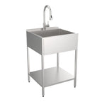 Évier de buanderie et support de lavage en acier inoxydable de 24 po L x 22 po P x 35 po H